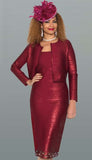 Lily & Taylor 883 burgundy jacket dress