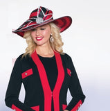 Lily & Taylor H289 red big hat