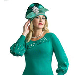 Lily & Taylor H929 emerald green hat