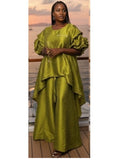 Lime green High Low Pant Set