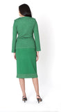 Liorah Knit 7325 greend knit skirt suit