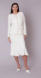 Liorah 7327 white tweed skirt suit