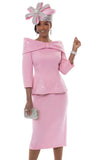 Lisa Rene 3373 pink scuba skirt suit