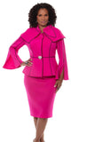 Lisa Rene 3377 fuchsia skirt suit