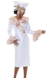 Lisa Rene 3381 white bell sleeve skirt suit