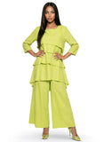 Lisa Rene 3391 lime green pant set