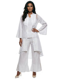 Lisa Rene 3393 white linen pant suit
