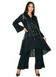 Lisa Rene 3393 black linen pant suit
