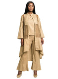 Lisa Rene 3393 khaki linen pant suit