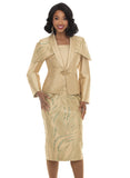 Lisa Rene 3395 champagne gold sequin skirt suit