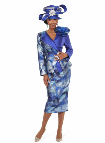 Lisa Rene 66811 purple skirt suit