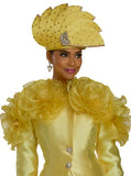 Lisa Rene H66395 yellow fitted hat