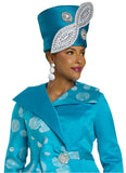 Lisa Rene H66379 peacock blue hat