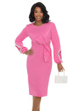 Lisa Rene 3378 pink midi dress