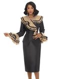 Lisa Rene 3381 black sequin skirt suit
