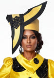 Lisa Rene H12205 yellow fitted hat