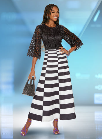 Love the Queen 17519 two tone maxi dress