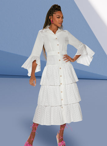 Love the Queen 17528 white maxi dress