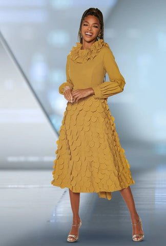 Love the Queen 17529 mustard payette maxi dress