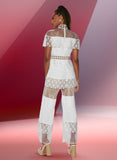 Love the Queen 17541 white lace jumpsuit