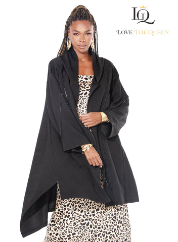Love the Queen 17624 black geometric print tunic