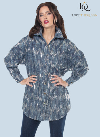 Love the Queen 17625 denim tunic
