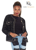 Love the Queen 17630 plaid black jacket