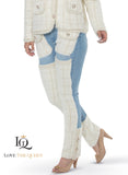 Love the Queen 17630 Denim off white Pant