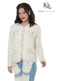 Love the Queen 17630 plaid off white jacket