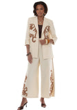 Love the Queen 17657 beige linen pant set