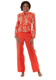 Love the Queen 17659 orange pant suit