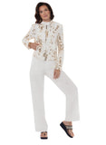 Love the Queen 17659 white pant suit