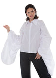 Love the Queen 17670 white ruched sleeve blouse