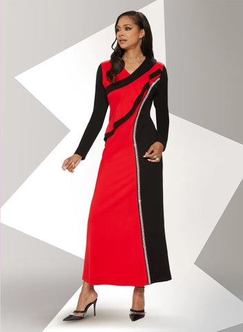 Love the Queen 17486 red maxi dress