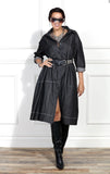 Luxe Moda 413 black denim jacket dress