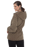 Luxe Moda 548 rhinestone embellished khaki hooded jacket