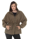 Luxe Moda 548 rhinestone embellished khaki jacket