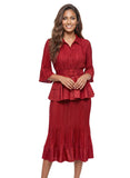 Luxe Moda 563 red skirt set