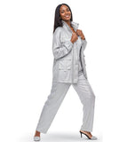 Luxe Moda 497 silver metallic pant set