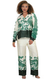 Luxe Moda 507 green print pant set