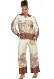 Luxe Moda 507 khaki print pant set