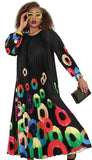 Luxe Moda 513 black print dress