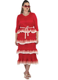 Luxe Moda 518 red crinkle dress