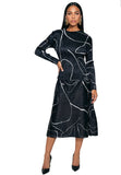 Luxe Moda 527 black crinkle skirt set