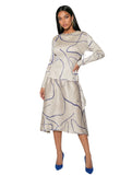 Luxe Moda 527 silver skirt set
