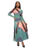 Luxe Moda 535 green multi skirt set