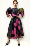 Pink Mutton Sleeve Dress