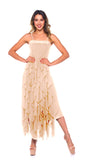 Mesh Ruffle Natural Dress