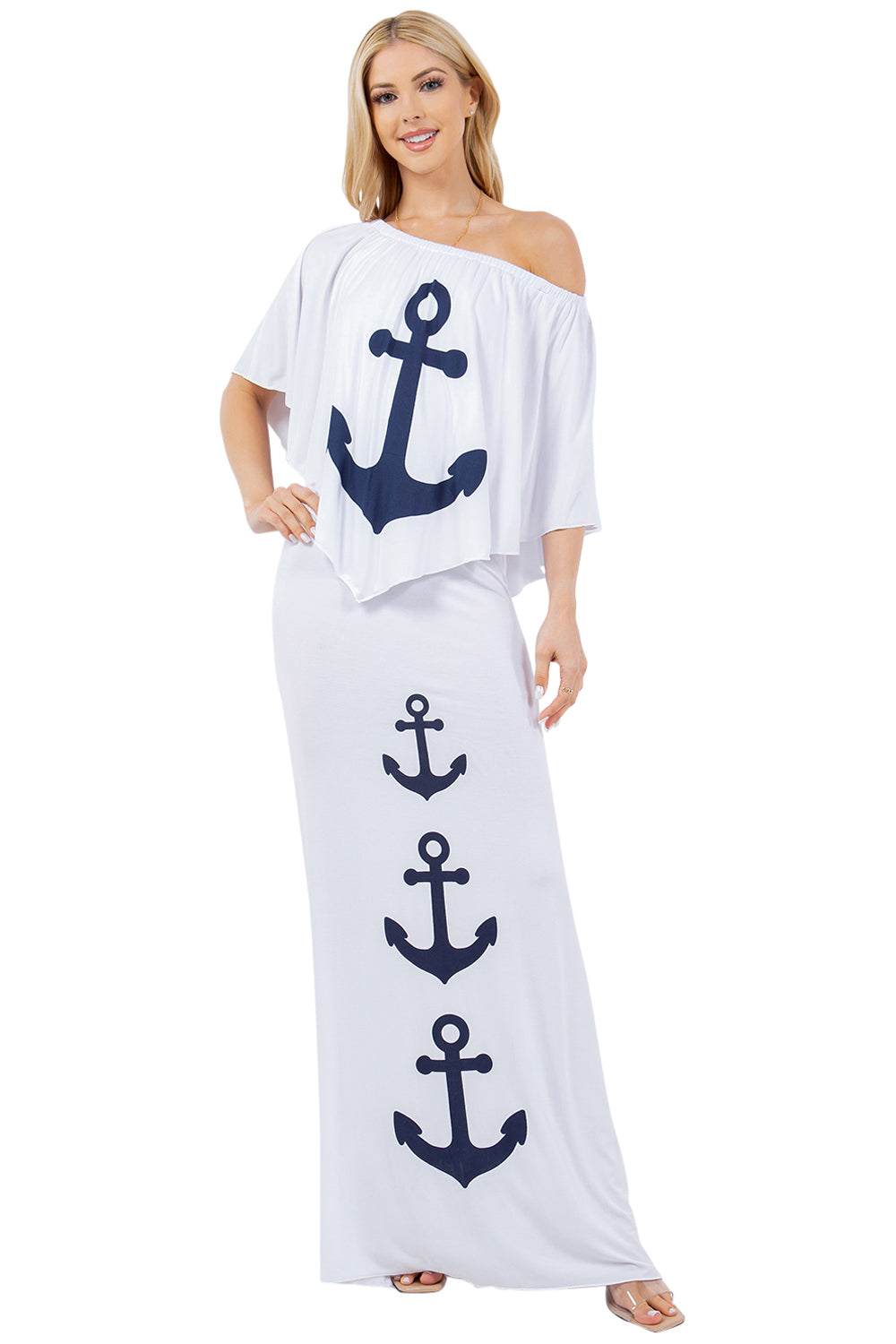Nautical Maxi Dress One Size / Navy/White Nautical Maxi Dress One Size / Navy/White