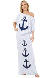 Nautical white Maxi Dress